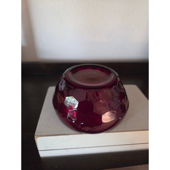 Viking Amberina Georgian Ruby Red Creamer & Open Bowl Sugar Set Vintage Glass - Picture 7 of 9